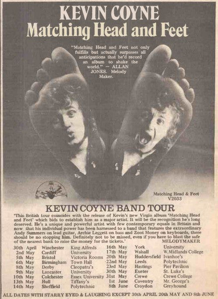 Kevin Coyne - Matching Head And Feet (Vinyl, Stereo, LP, Album) Very Good Plus (VG+) / Very Good (VG)