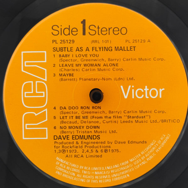 Dave Edmunds - Subtle As A Flying Mallet (Vinyl, LP, Album, Reissue, Stereo) Very Good Plus (VG+) / Very Good (VG)