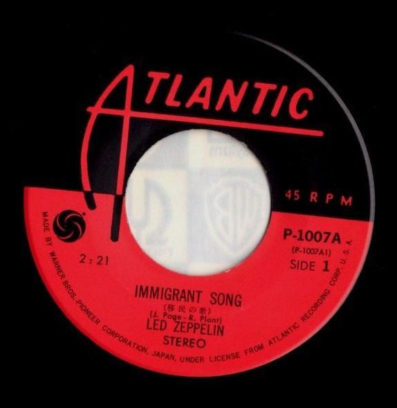 Led Zeppelin - Immigrant Song = 移民の歌 (Vinyl, 7", 45 RPM, Stereo)