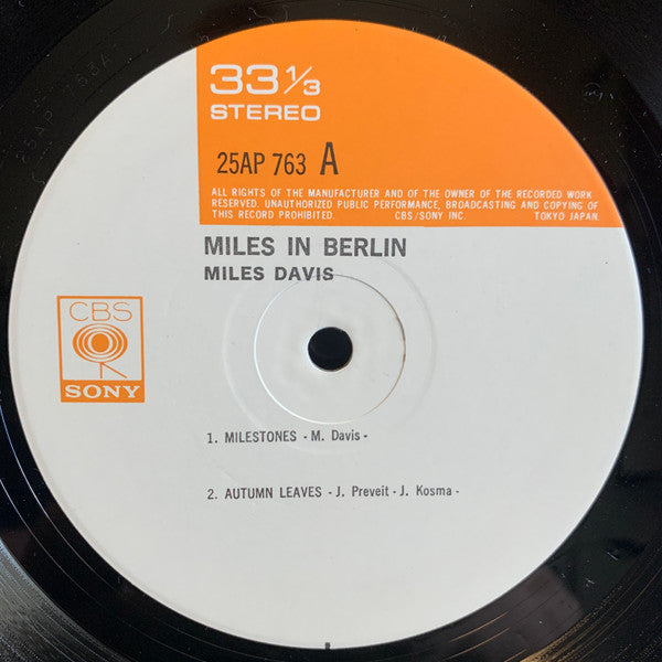 Miles Davis - Miles In Berlin (Vinyl, LP, Album, Reissue, Stereo) Very Good (VG) / Very Good (VG)