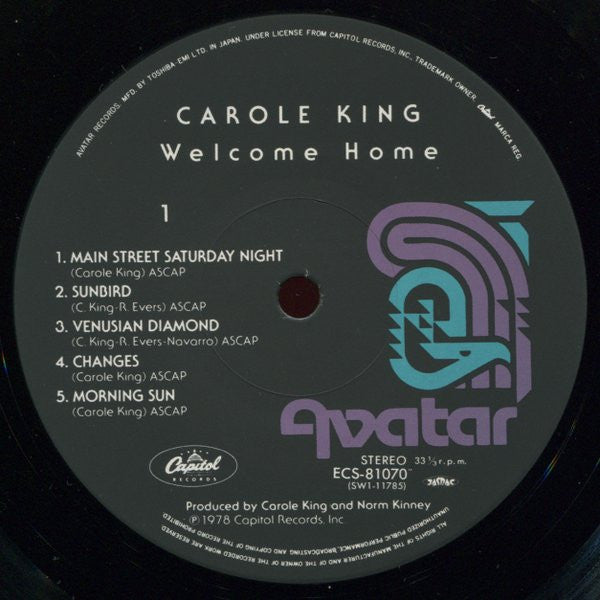 Carole King - Welcome Home (Vinyl, LP, Album) Very Good (VG) / Very Good (VG)
