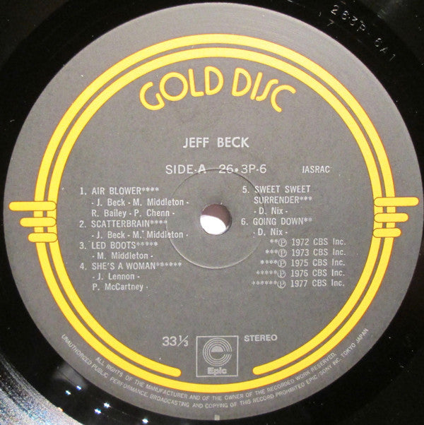Jeff Beck - Gold Disc (Vinyl, LP, Compilation, Stereo)