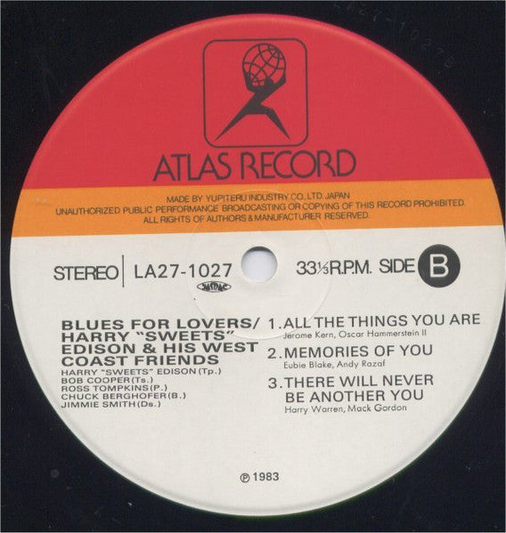 Harry Edison - Blues For Lovers (Vinyl, LP, Album) Very Good Plus (VG+) / Very Good Plus (VG+)