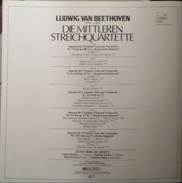 Ludwig van Beethoven - Die Mittleren Streichquartette Nr. 7 - 9 Op....