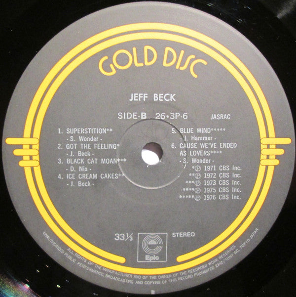 Jeff Beck - Gold Disc (Vinyl, LP, Compilation, Stereo)