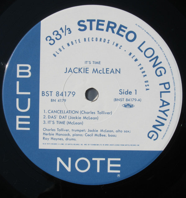 Jackie McLean - It's Time! (Vinyl, LP, Album, Limited Edition, Reis...
