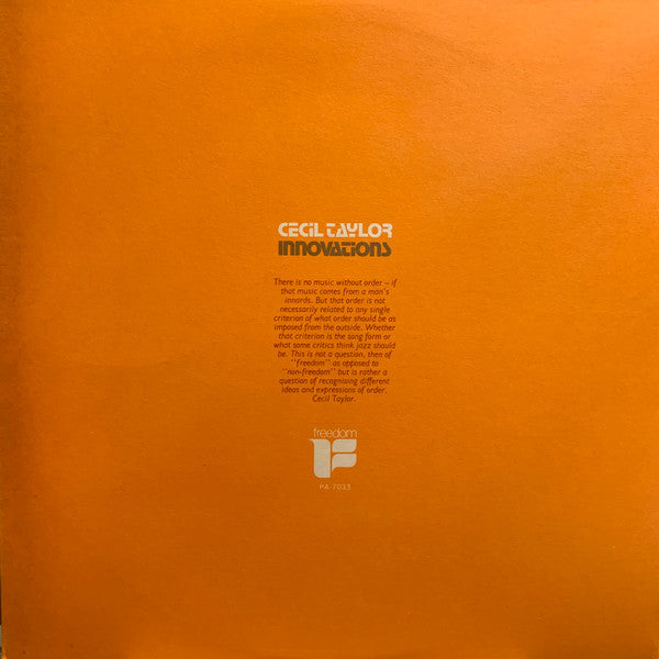 Cecil Taylor - Innovations (Vinyl, LP, Album, Stereo) Near Mint (NM or M-) / Very Good (VG)