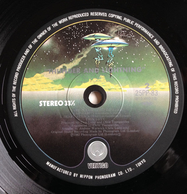 Thin Lizzy - Thunder And Lightning (Vinyl, LP, Album, Stereo) Very Good Plus (VG+) / Very Good Plus (VG+)
