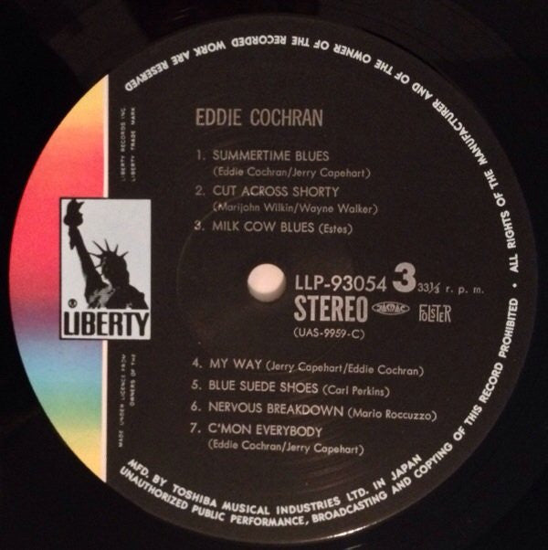 Eddie Cochran - Legendary Masters Series (2xVinyl, LP, Compilation, Stereo) Very Good Plus (VG+) / Good (G)
