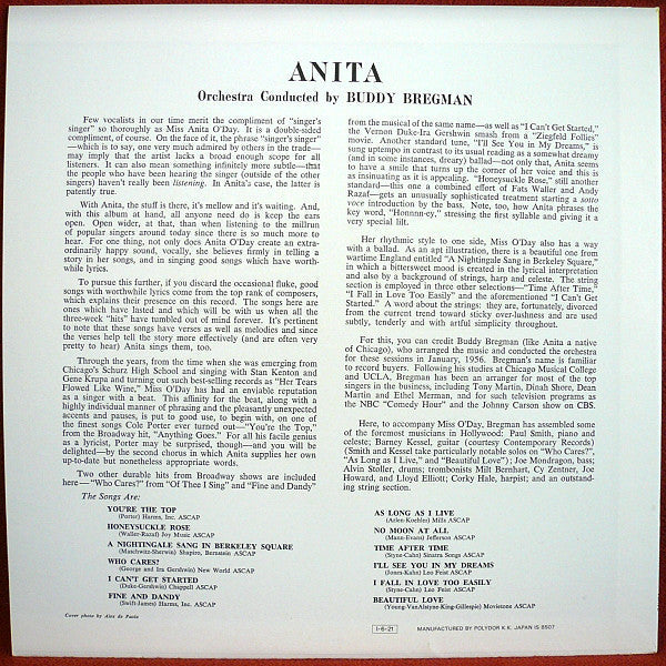Anita O'Day - Anita (Vinyl, LP, Album, Mono) Very Good Plus (VG+) / Very Good Plus (VG+)