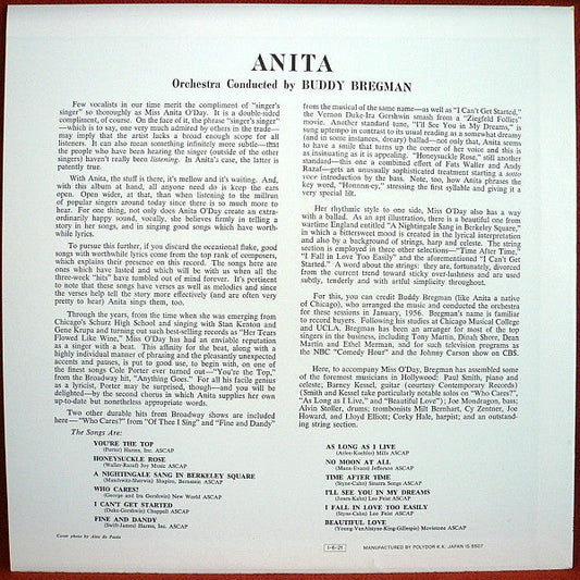 Anita O'Day - Anita (Vinyl, LP, Album, Mono) Very Good Plus (VG+) / Very Good Plus (VG+)