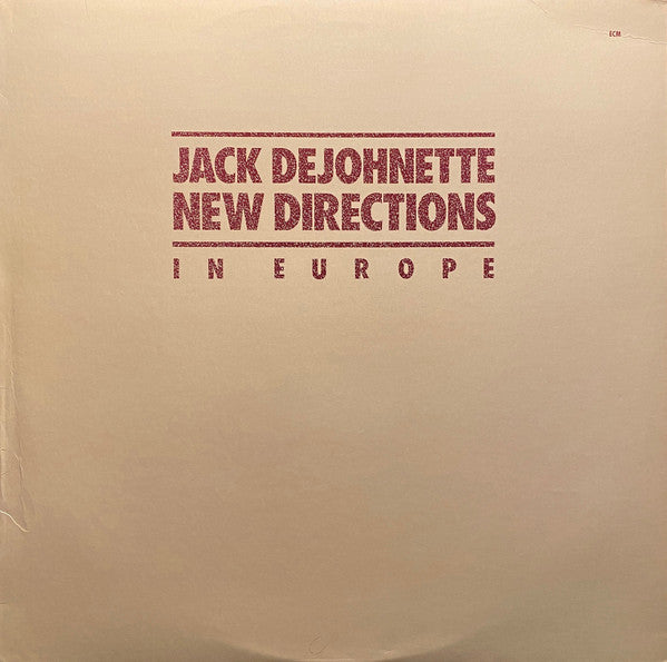 Jack DeJohnette - New Directions In Europe (Vinyl, LP, Album) Good Plus (G+) / Very Good (VG)