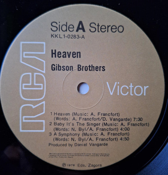 Gibson Brothers - Heaven (Vinyl, LP, Album) Very Good (VG) / Very Good (VG)