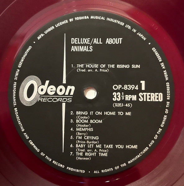 The Animals - All About The Animals (Vinyl, LP, Compilation, Reissue, Stereo) Good Plus (G+) / Good Plus (G+)