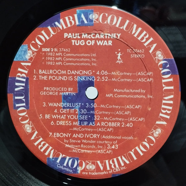 Paul McCartney - Tug Of War (Vinyl, LP, Album, Reissue) Good Plus (G+) / Very Good (VG)