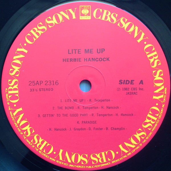 Herbie Hancock - Lite Me Up (Vinyl, LP, Album, Stereo) Very Good Plus (VG+) / Very Good Plus (VG+)