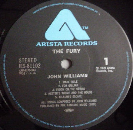 John Williams (4) - The Fury (Original Soundtrack Recording) (Vinyl, LP, Album, Stereo) Very Good (VG) / Very Good (VG)