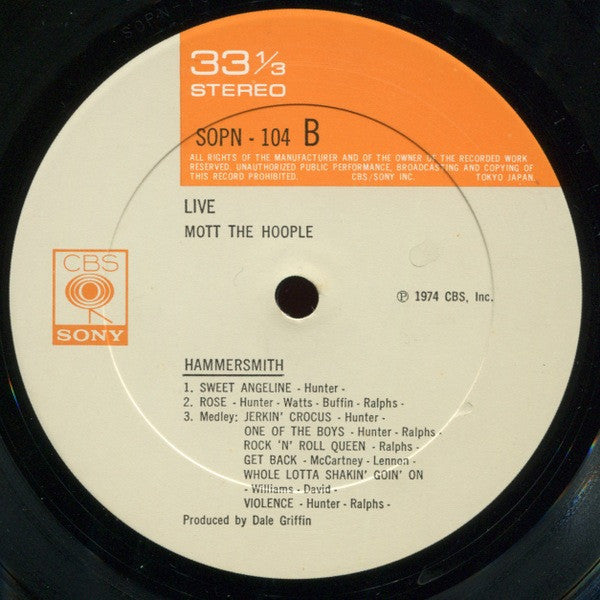 Mott The Hoople - Mott The Hoople Live (Vinyl, LP, Album)