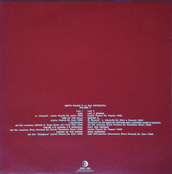 Berto Pisano E La Sua Orchestra - Volume II (Vinyl, LP, Album) Very Good Plus (VG+) / Very Good (VG)