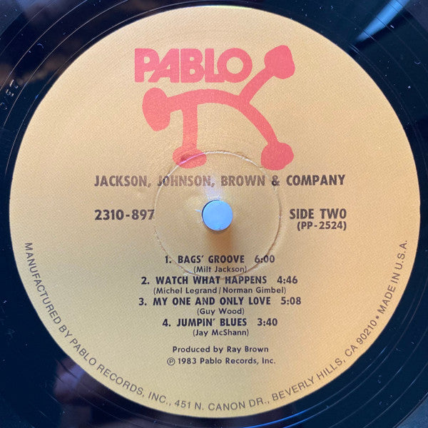 Milt Jackson - Jackson, Johnson, Brown, & Company (Vinyl, LP, Album, Stereo) Very Good (VG) / Very Good (VG)