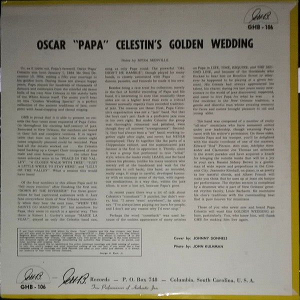 Oscar "Papa" Celestin - Papa Celestin's Golden Wedding (Vinyl, LP, Album, Reissue) Very Good (VG) / Very Good (VG)