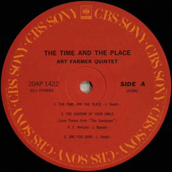 Art Farmer Quintet - The Time And The Place (Vinyl, LP, Album, Reissue) Near Mint (NM or M-) / Very Good Plus (VG+)