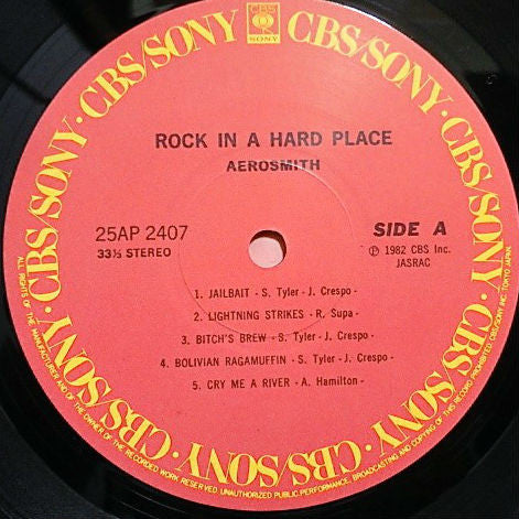 Aerosmith - Rock In A Hard Place (Vinyl, LP, Album) Very Good Plus (VG+) / Very Good (VG)