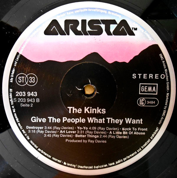 The Kinks - Give The People What They Want (Vinyl, LP, Album, Reissue) Very Good (VG) / Very Good Plus (VG+)