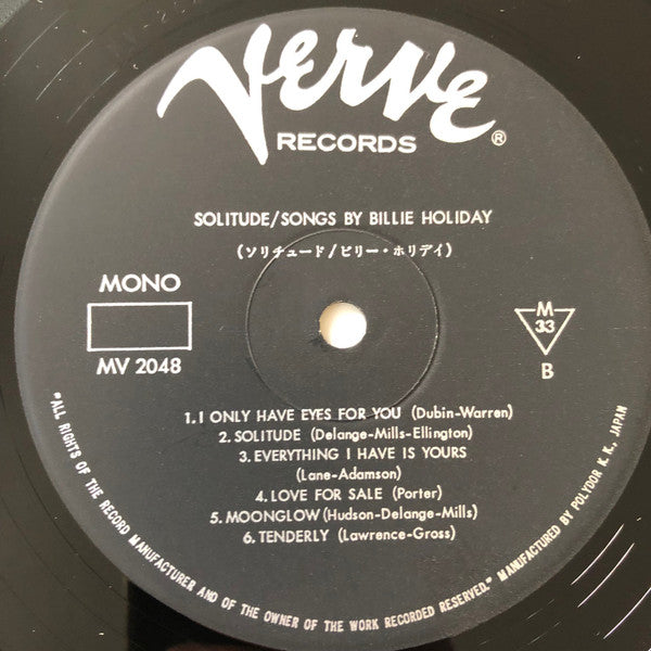Billie Holiday - Solitude (Vinyl, LP, Album, Reissue, Mono) Very Good Plus (VG+) / Fair (F)