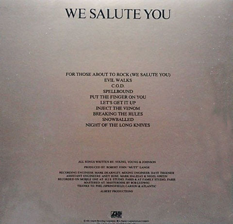 AC/DC - For Those About To Rock (We Salute You) (Vinyl, LP, Album, ...