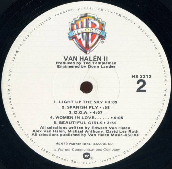 Van Halen - Van Halen II (Vinyl, LP, Album) Very Good (VG) / Good Plus (G+)