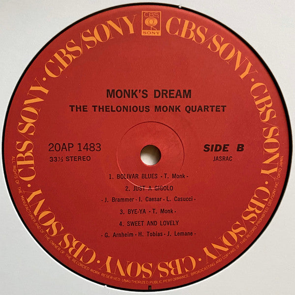 The Thelonious Monk Quartet - Monk's Dream (Vinyl, LP, Album, Reiss...