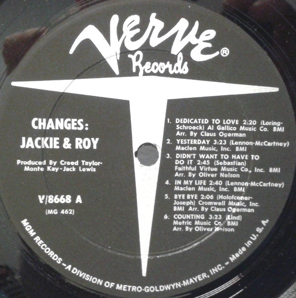 Jackie & Roy - Changes (Vinyl, LP, Album, Mono) Very Good (VG) / Very Good (VG)