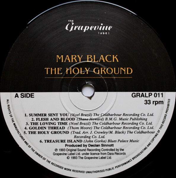 Mary Black - The Holy Ground (Vinyl, LP, Album) Very Good Plus (VG+) / Near Mint (NM or M-)