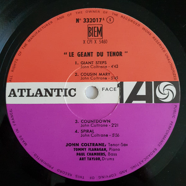 John Coltrane - Le Géant Du Ténor (Vinyl, LP, Album, Repress, Mono) Very Good (VG) / Very Good (VG)