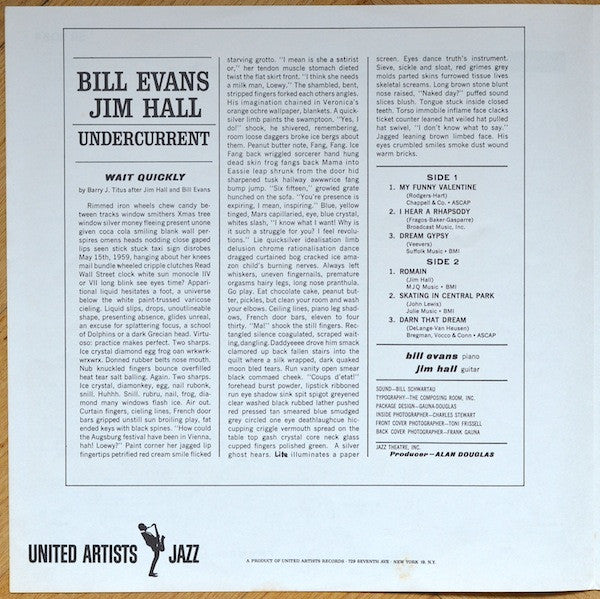 Bill Evans - Undercurrent (Vinyl, LP, Album, Reissue, Stereo) Very Good Plus (VG+) / Near Mint (NM or M-)