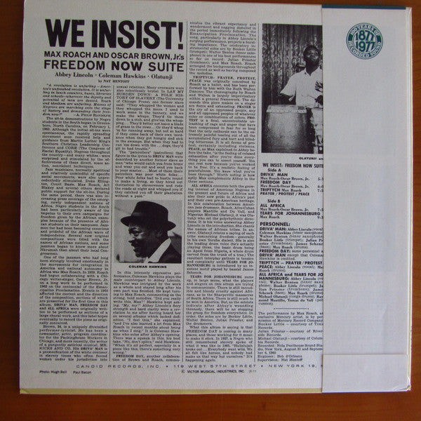 Max Roach - We Insist! Max Roach's Freedom Now Suite (Vinyl, LP, Album, Reissue, Stereo) Very Good Plus (VG+) / Very Good (VG)