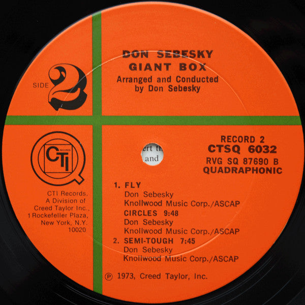 Don Sebesky - Giant Box (2xVinyl, Box Set, LP, Album, Quadraphonic, Quadraphonic) Very Good Plus (VG+) / Very Good (VG)