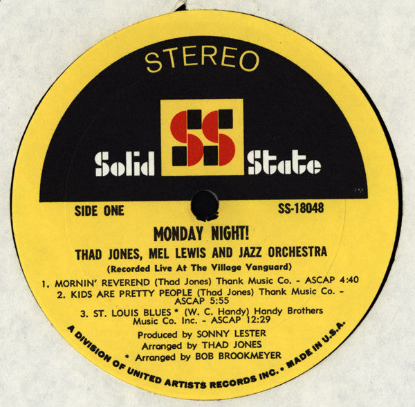 Thad Jones / Mel Lewis Orchestra - Monday Night (Vinyl, LP, Album) Good Plus (G+) / Very Good Plus (VG+)