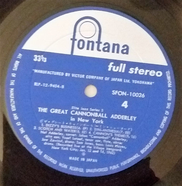 The Cannonball Adderley Quintet - The Cannonball Adderley Quintet In San Francisco / The Cannonball Adderley Sextet In New York (2xVinyl, LP, Compilation) Very Good (VG) / Very Good Plus (VG+)