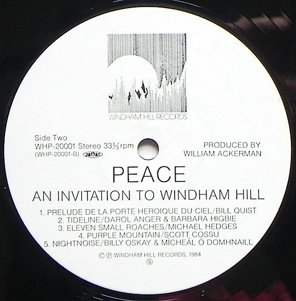Various - Peace - An Invitation To Windham Hill, vol. 1 (Vinyl, LP, Compilation) Very Good Plus (VG+) / Very Good Plus (VG+)