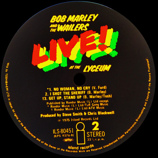 Bob Marley & The Wailers - Live! (Vinyl, LP, Album, Stereo) Very Good Plus (VG+) / Very Good Plus (VG+)