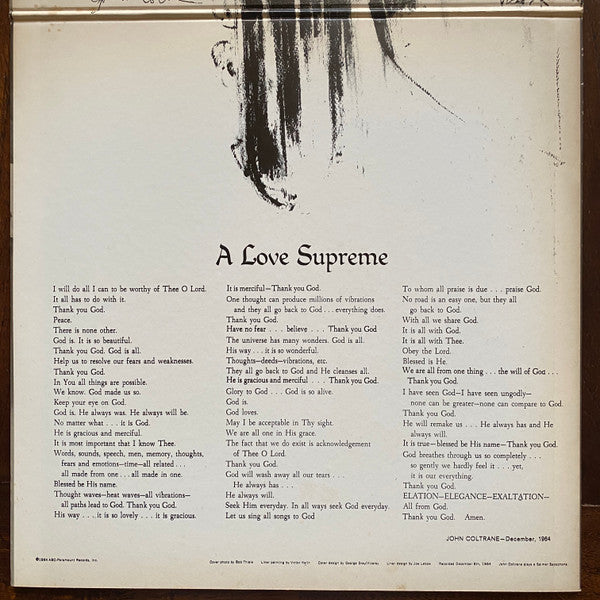 John Coltrane - A Love Supreme (Vinyl, LP, Album, Reissue, Stereo)