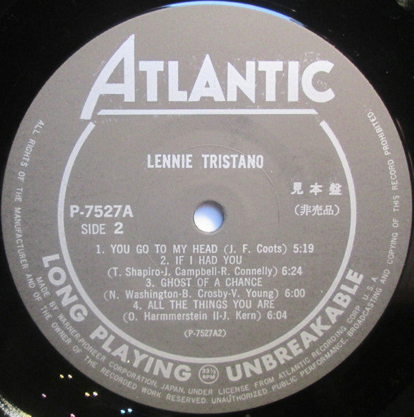 Lennie Tristano - Lennie Tristano (Vinyl, LP, Album, Promo, Reissue, Mono) Very Good Plus (VG+) / Good Plus (G+)