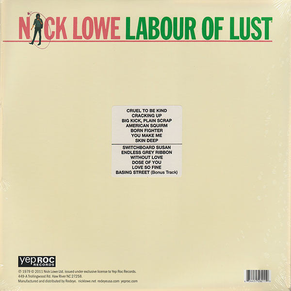 Nick Lowe - Labour Of Lust (Vinyl, LP, Album, Reissue) Very Good Plus (VG+) / Very Good Plus (VG+)