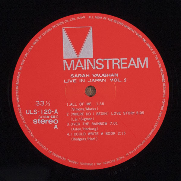 Sarah Vaughan - Live In Japan (Vinyl, LP, Stereo)