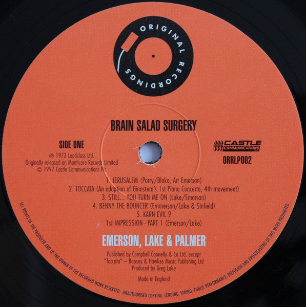 Emerson, Lake & Palmer - Brain Salad Surgery (Vinyl, Vinyl, LP, Album, Limited Edition, Numbered, Reissue, Remastered, 7", Single Sided, Limited Edition, Numbered, Remastered) Very Good (VG) / Very Good (VG)