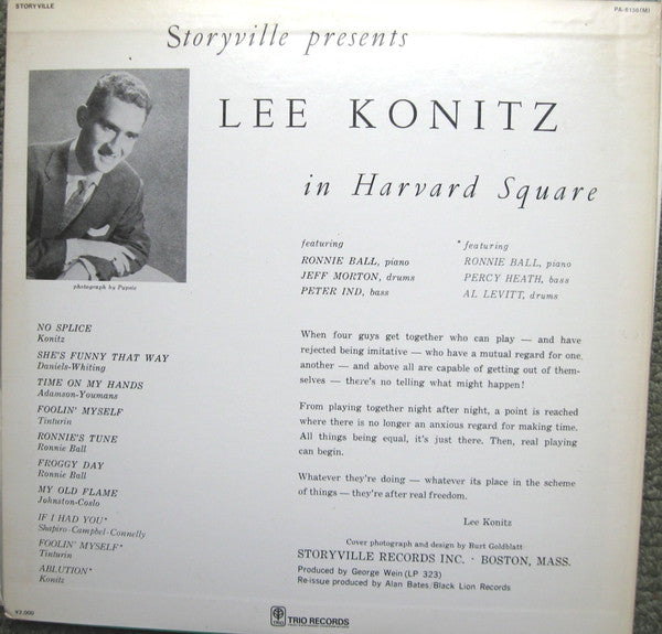 Lee Konitz - In Harvard Square (Vinyl, LP, Album, Reissue) Very Good Plus (VG+) / Very Good Plus (VG+)