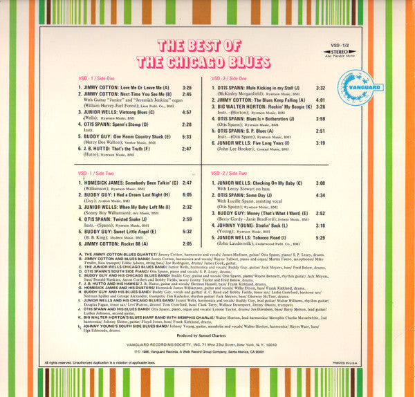 Various - The Best Of The Chicago Blues (2xVinyl, LP, Compilation, Reissue, Stereo) Very Good Plus (VG+) / Very Good (VG)