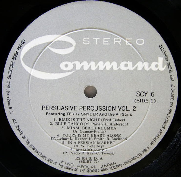 Terry Snyder And The All Stars - Persuasive Percussion Volume 2 (Vinyl, LP, Album, Stereo) Very Good (VG) / Very Good (VG)